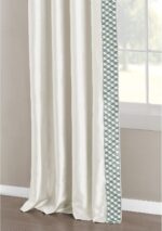 Lush Decor Luxury Mid Century Geo Faux Silk Jacquard Border Window Curtain Panel... - Image 4