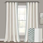 Lush Decor Luxury Mid Century Geo Faux Silk Jacquard Border Window Curtain Panel... - Image 6