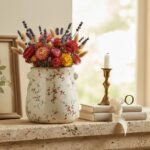 Xiaan Jiaju Ceramic Vases for Centerpieces, Shabby Chic Vase & Flower Pot with D... - Image 3