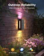 Govee Outdoor UpDown Wall Light, 2 Pack, 1200LM RGBICWW Smart Porch Lights Outdo... - Image 4