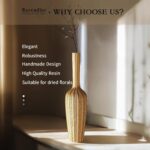 Elegant Gold Floor Vase - 23.62” Tall Decorative Vase for Dried Flowers | Home D... - Image 4