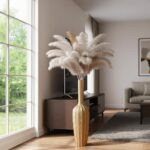Elegant Gold Floor Vase - 23.62” Tall Decorative Vase for Dried Flowers | Home D... - Image 6