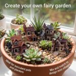 4PCS Miniature House Fairy Gardening Micro Landscape Village Stone House Bonsai ... - Image 3