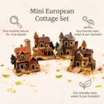 4PCS Miniature House Fairy Gardening Micro Landscape Village Stone House Bonsai ... - Image 4