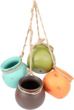 Yesland Ceramic Hanging Mini Flower Planters, Wall or Ceiling Mount - Dangling C... - Image 5