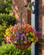 TDHDIKE Artificial Faux Fake Hanging Flowers Plants Basket for Summer Outdoor Ou... - Image 3