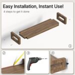 Upgraded Floating Shelves for Wall, Set of 3 Solid Wood Wall Mounted Shelves, 16... - Image 4