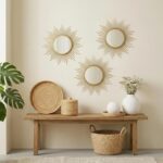 Cityelf 3 Set Gold Sunburst Mirrors for Wall Decorative Metal Mirrors Small Mirr... - Image 3