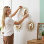 Cityelf 3 Set Gold Sunburst Mirrors for Wall Decorative Metal Mirrors Small Mirr... - Image 5