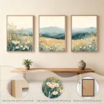 3 Pcs Framed Mountain Wildflower Wall Art Triptych Natural Landscape Canvas Prin... - Image 8