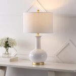 JONATHAN Y 27" White/Gold Ceramic Table Lamp for Living Room Bedroom, Modern Tra... - Image 4
