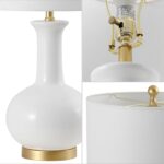 JONATHAN Y 27" White/Gold Ceramic Table Lamp for Living Room Bedroom, Modern Tra... - Image 6