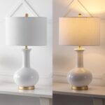 JONATHAN Y 27" White/Gold Ceramic Table Lamp for Living Room Bedroom, Modern Tra... - Image 7