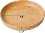 Bamboo Plates 7.5Inch Round Bamboo Plates Reusable Dinner Plates Tableware Set o... - Image 3