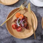 Bamboo Plates 7.5Inch Round Bamboo Plates Reusable Dinner Plates Tableware Set o... - Image 5
