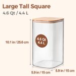 ComSaf 1.2 Gallon Wide Mouth Flour Sugar Storage Containers 2 Pcs, 4.6 Qt Glass ... - Image 3