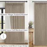 Pinch Pleated Drapes Linen Room Darkening Curtains 96 Inches Long for Bedroom, T... - Image 4