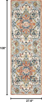 SAFAVIEH Aspen Collection Runner Rug - 2'3" x 9', Blue & Rust, Handmade Boho Woo... - Image 3