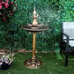 Alpine Corporation 40" Tiered Pedestal Fish Fountain Birdbath, Cascading Outdoor... - Image 3