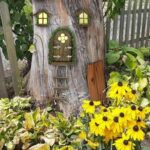 Fairy Door and Windows Garden Kit Accessories Outdoor, Glow in Dark Gnome House ... - Image 3