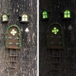 Fairy Door and Windows Garden Kit Accessories Outdoor, Glow in Dark Gnome House ... - Image 6