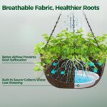 T4U Hanging Planters for Outdoor Plants, 12 Inch 4 Pack Fabric Hanging Baskets w... - Image 4