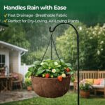 T4U Hanging Planters for Outdoor Plants, 12 Inch 4 Pack Fabric Hanging Baskets w... - Image 5