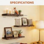 LifetimeWarranty Easy Install Floating Shelves,15.7 Inch Wall Mounted Wooden Flo... - Image 3