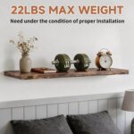 LifetimeWarranty Easy Install Floating Shelves,15.7 Inch Wall Mounted Wooden Flo... - Image 4