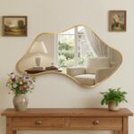 Asymmetrical Wall Mirror, Irregular Shaped Frameless Vanity Mirror, Modern Decor... - Image 4