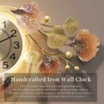 Large Wall Clocks for Living Room Decor with Silent Quartz Movement and 3D Ginkg... - Image 6