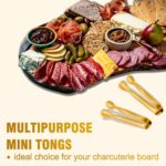 EDDEAS 12 PCS Small Serving Tongs, 4.3" Mini Gold Tongs, Gold Kitchen Tongs for ... - Image 5