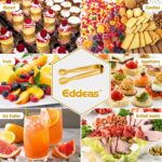 EDDEAS 12 PCS Small Serving Tongs, 4.3" Mini Gold Tongs, Gold Kitchen Tongs for ... - Image 6