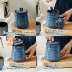 HASENSE Kitchen Canisters Set with Airtight Lid for Countertop, 25 Ounce Ceramic... - Image 5