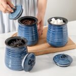 HASENSE Kitchen Canisters Set with Airtight Lid for Countertop, 25 Ounce Ceramic... - Image 6