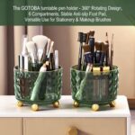 GOTOBA Dark Green Pen Pencil Holder for Desk, 360° Rotating Pen Organizer, Green... - Image 4