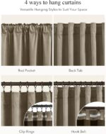 StangH Taupe Blackout Curtains for Bedroom, Thermal Insulated Room Darkening Dra... - Image 4