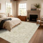 Latte&Fog 5x7 Area Rugs for Living Room, Vintage Beige Washable Rug, Boho Neutra... - Image 3