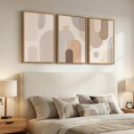3 Piece Framed Neutral Boho Wall Art for Living Room, Large Minimalist Abstract ... - Image 3