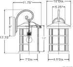 Urban Ambiance Luxury Craftsman Outdoor Wall Light, Medium Size: 17.75" H x 10" ... - Image 8