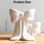 Disoza White Bow Vase Ceramic Cute Vase Decorative Minimalist Flowers Tulip Pamp... - Image 3