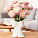 Disoza White Bow Vase Ceramic Cute Vase Decorative Minimalist Flowers Tulip Pamp... - Image 4