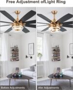 Bella Depot 72 Inch Gold Ceiling Fan Modern Big Chandelier Ceiling Fan with LED ... - Image 6