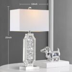 Hamucd 3-Way Dimmable Touch Diamond Crushed Mirrored Bedside Table Lamps Set of ... - Image 4