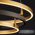 3 Ring LED Chandelier Black Gold Chandelier Light Fixture Dimmable Round Foyer C... - Image 4