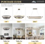 3 Ring LED Chandelier Black Gold Chandelier Light Fixture Dimmable Round Foyer C... - Image 7