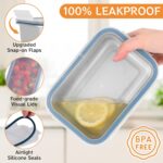 Cykorxicc 8-Piece 304 Stainless Steel Food Storage Containers with Lids, Leakpro... - Image 3