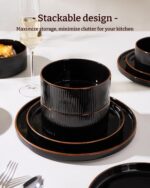 Star 12-Piece Plates and Bowls Set, Porcelain Dinnerware Sets for 4 Service, Mod... - Image 7