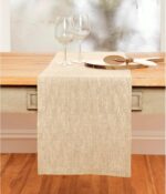 Solino Home Linen Table Runner 72 Inches Long - Athena, 100% Pure Linen Champagn... - Image 3