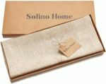 Solino Home Linen Table Runner 72 Inches Long - Athena, 100% Pure Linen Champagn... - Image 5